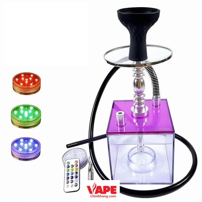 bình nhựa vuông có đèn led điều khiểu nhiều màu sắc