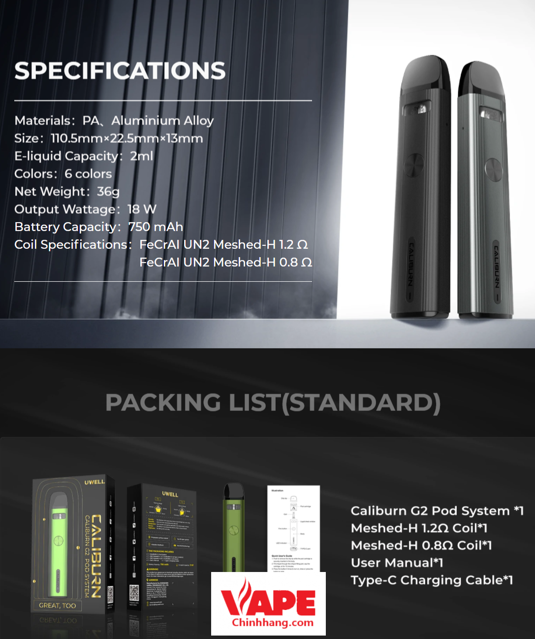 Thông số kỹ thuật của bộ sản pod system