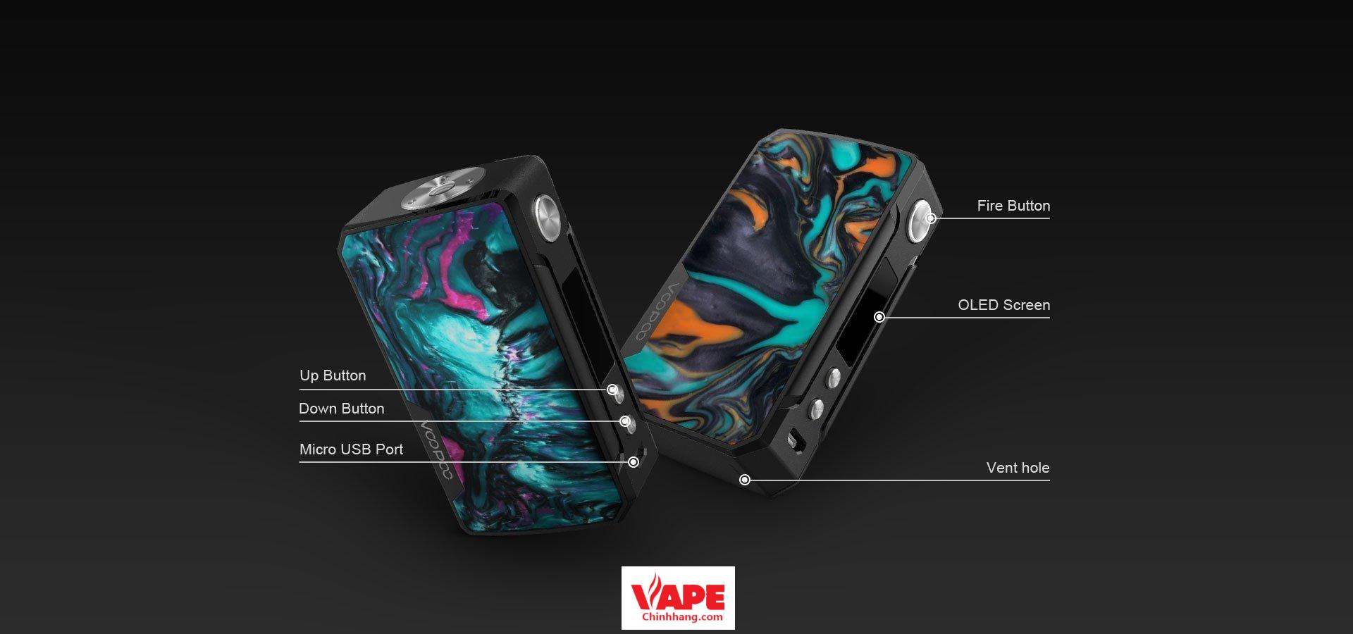 cấu tạo của VOOPOO DRAG 2 177W Box Mod